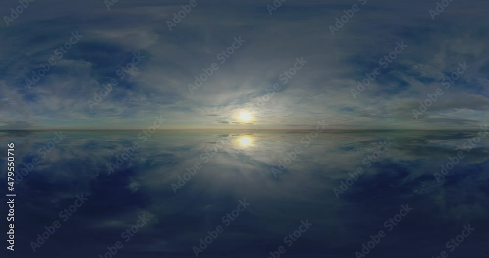 sky 360 equirectangular hdr spherical mirror, panoramic clouds environment map landscape projection. High quality 4k footage