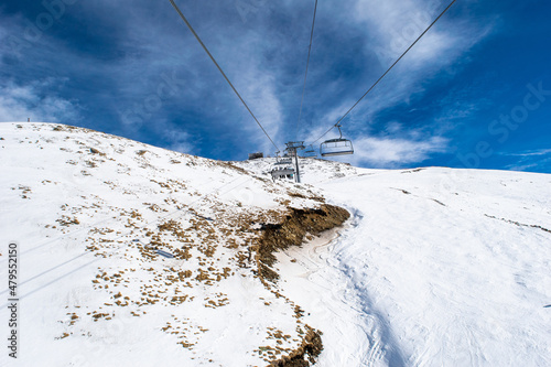 A cable car in the mountains