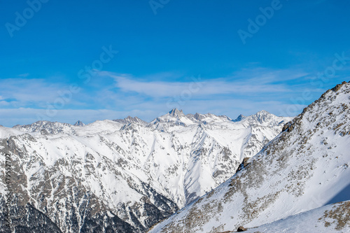 Wonderful mountains with snow in winter