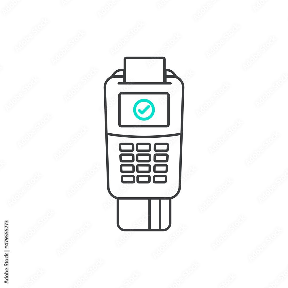Card Payment Terminal TPV Outline Design Icon Card Payment Terminal TPV Outline Design Icon