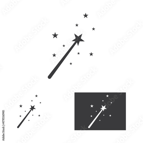 magic wand icon logo vector illustration design template