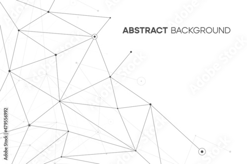 Plexus line network background. Vector abstract geometric technology data concept. Medical white black design