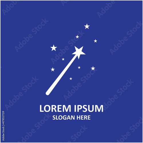magic wand icon logo vector illustration design template