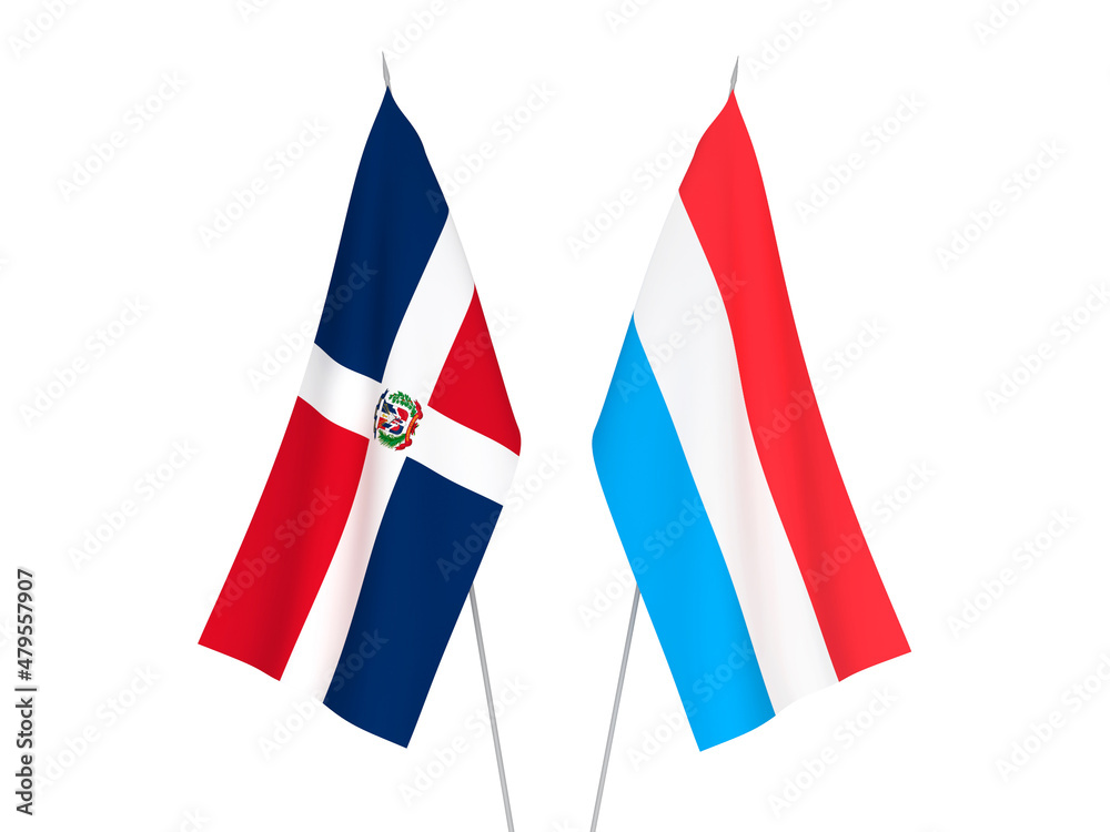 Luxembourg and Dominican Republic flags