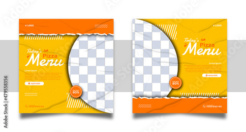 pizza poster sale social media promotion and instagram banner poster post template design