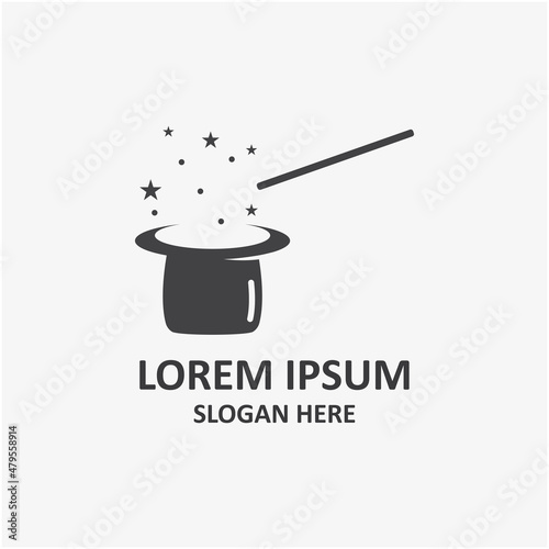 magic wand icon logo vector illustration design template