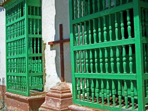 Grünes Fenster in Trinidad auf Kuba