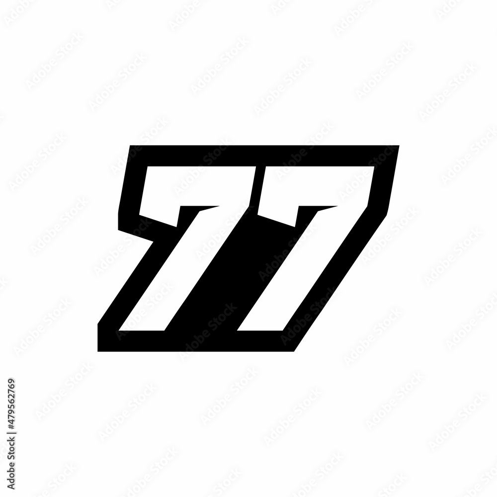racing-number-77-logo-design-stock-vector-adobe-stock