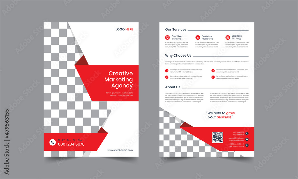 2 sided Business flyer design. A4 flyer template Vector illustration
