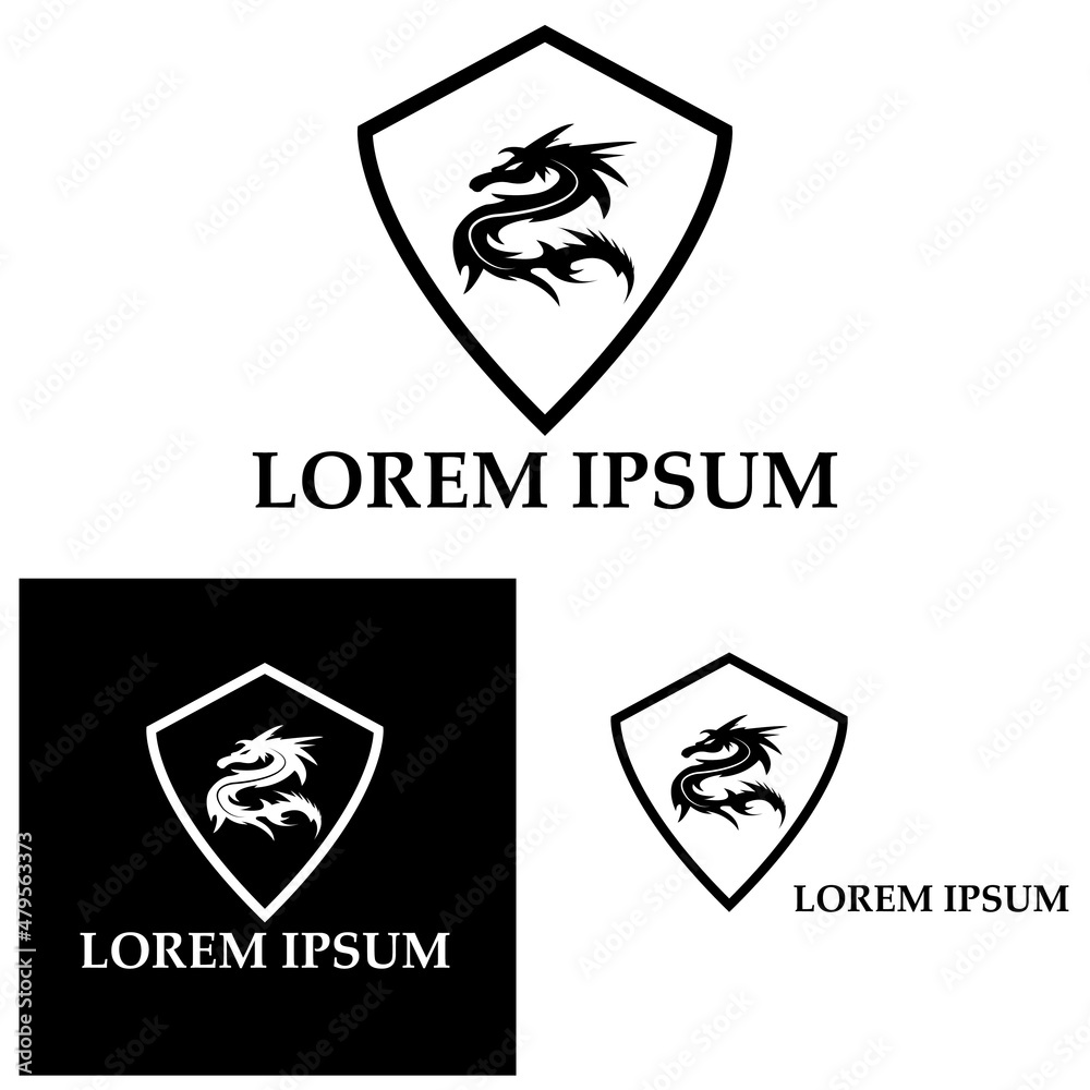 Dragon vector icon illustration logo Dragon vector icon illustration logo