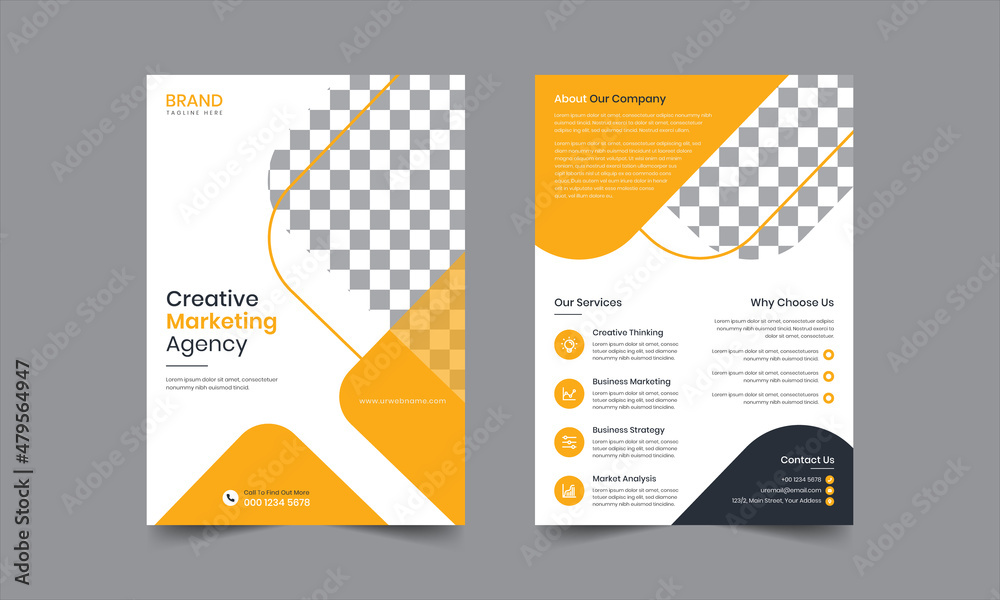 Double sided Corporate and business flyer template design. A4 flyer template Vector illustration. For marketing, business proposal, promotion, advertise, publication, cover page Double sided Corporate and business flyer template design. A4 flyer template Vector illustration. For marketing, business proposal, promotion, advertise, publication, cover page