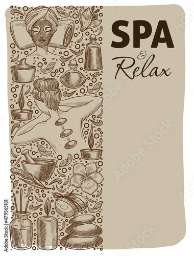 Spa relax and rest, massage and procedure banner