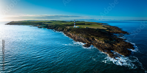 Vászonkép an aerial view of tarbat ness lighthouse on easter ross in the highlands of scot