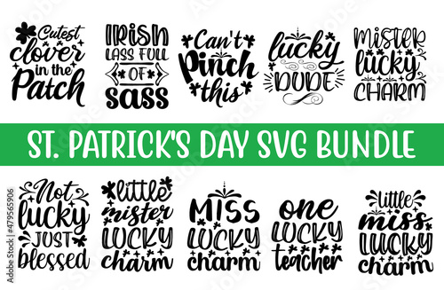 St Patricks Day Quotes Bundle SVG, St Patricks Day t-shirt svgs	
 photo