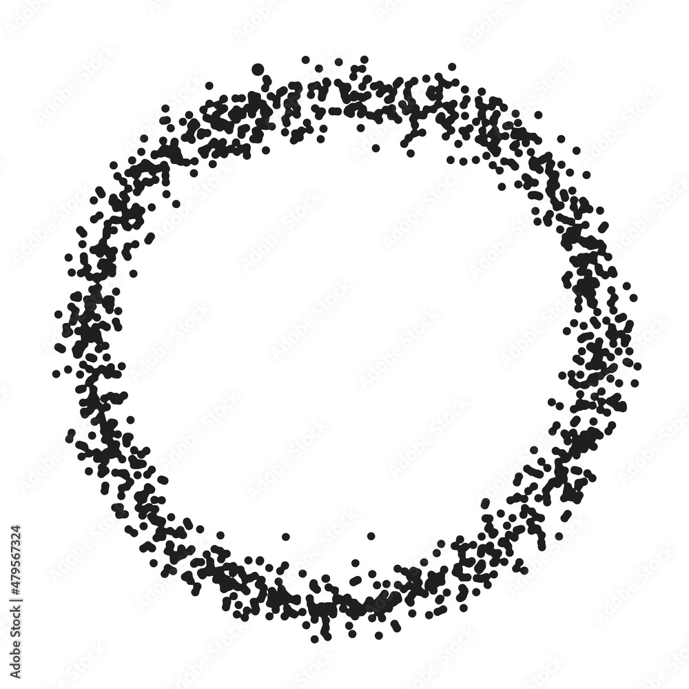 Fototapeta premium Vector circle with dotts, splatters. Dotted noise