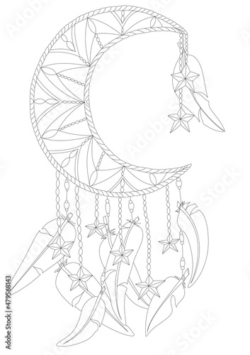 Tableau sur toile Dreamcatcher with feathers and beads