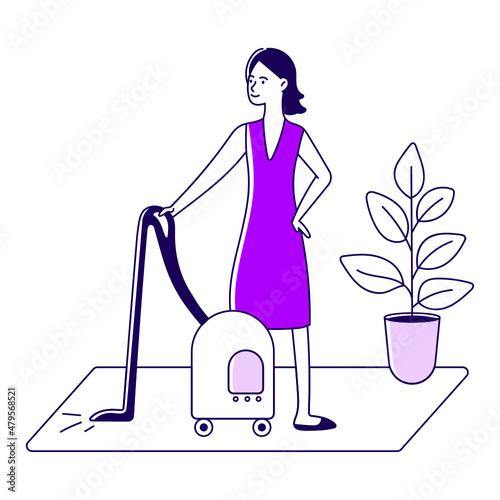 Girl vacuuming