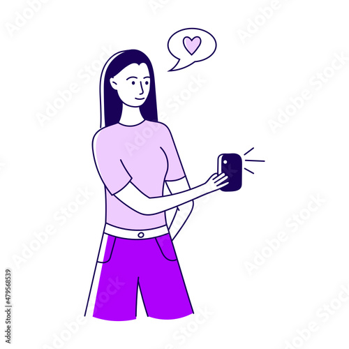 Girl clicking selfie