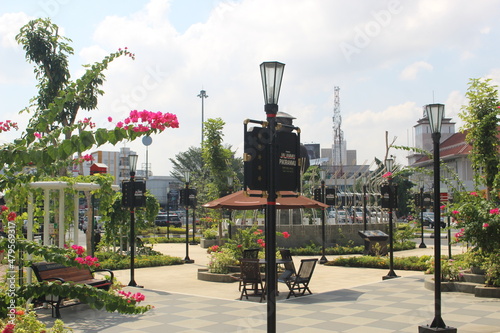 View of the park in the corner of the city of Semarang, namely on Jalan Pemuda
