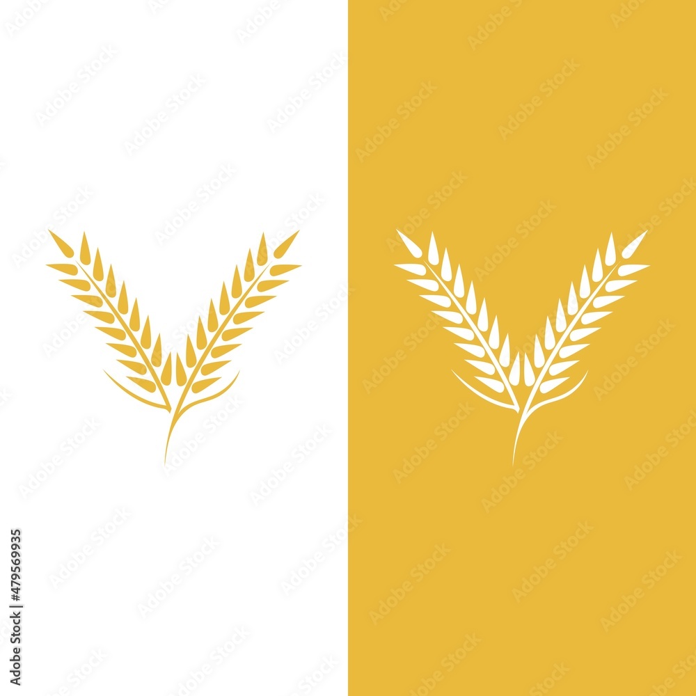 Wheat logo vector icon illustration