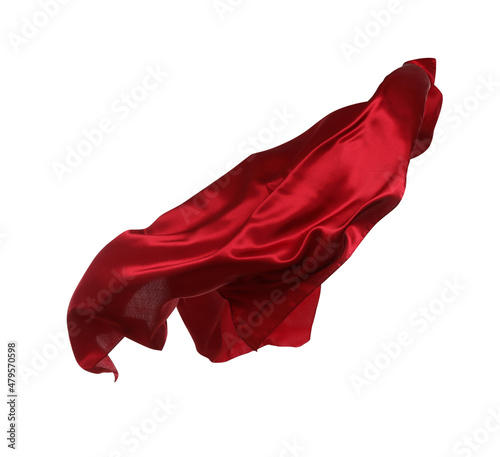 Beautiful delicate red silk isolated on white