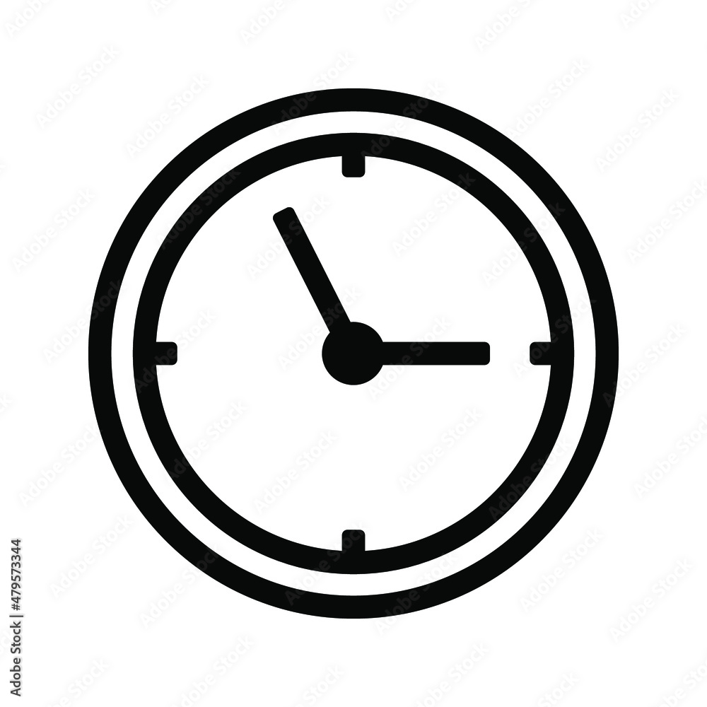 Clock icon, isolated. Flat design. Vector illustration Clock icon, isolated. Flat design. Vector illustration