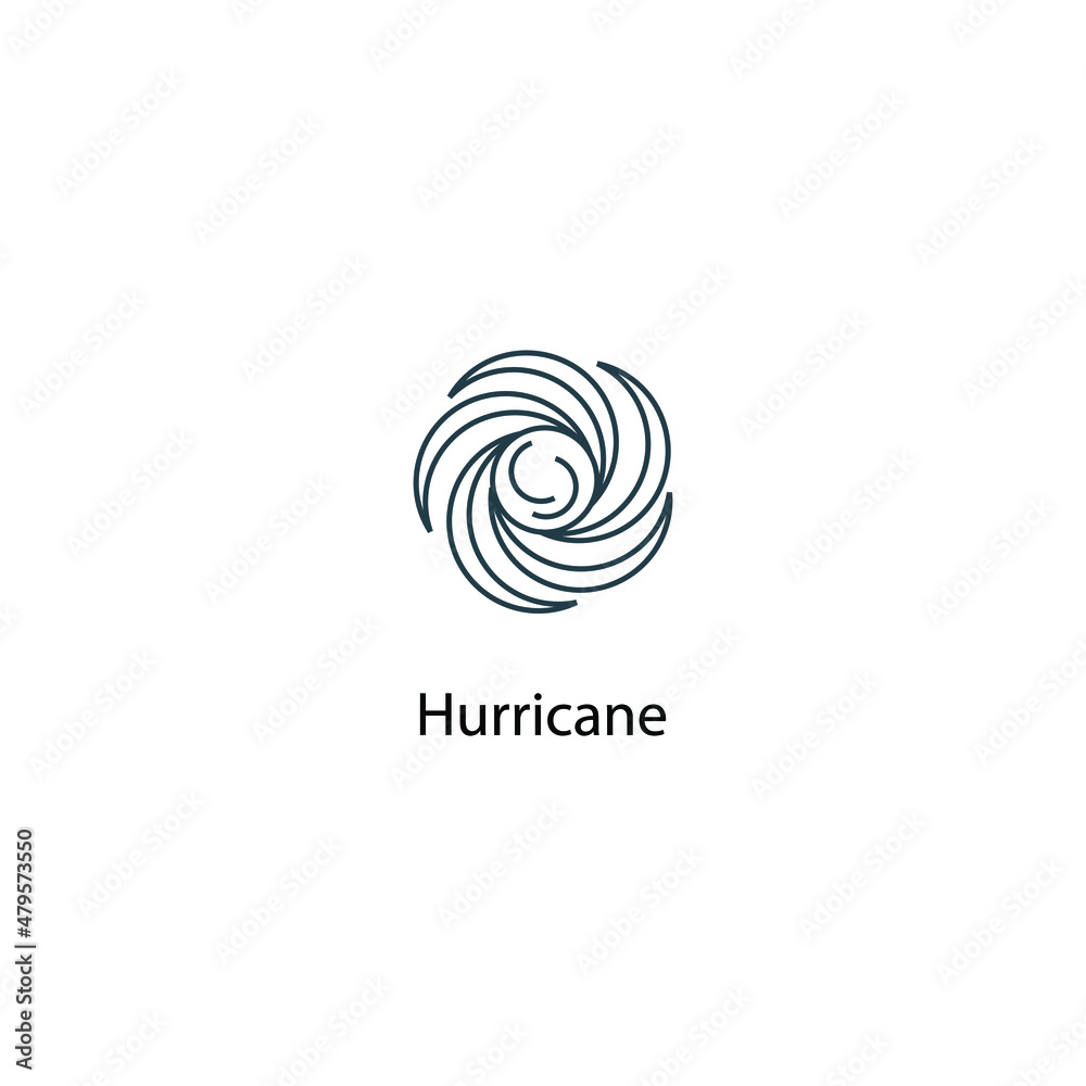 Hurricane icon thin line stock illustration. Weather forecast line icon, isolated on white background, weather stroked symbol. Hurricane icon thin line stock illustration. Weather forecast line icon, isolated on white background, weather stroked symbol.