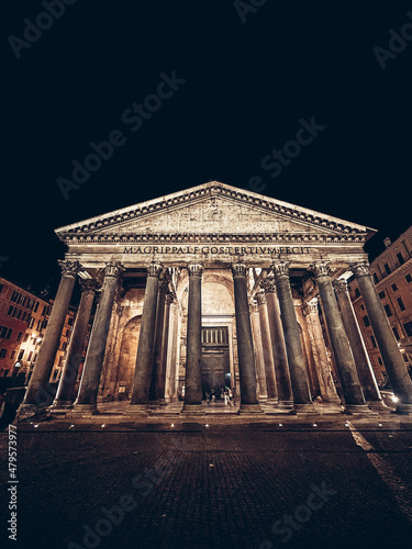 Photography Rome pantheon at night