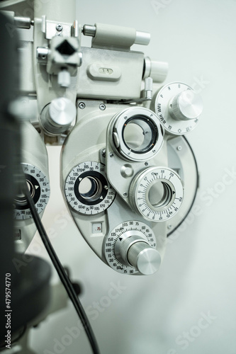 Foropter in an optician's shop. 