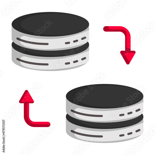 Database active passive replication Concept, Virtual synchrony Vector Color Icon Design, Big data Symbol, Business intelligence Sign,Web hosting and Data Center Stock Illustration