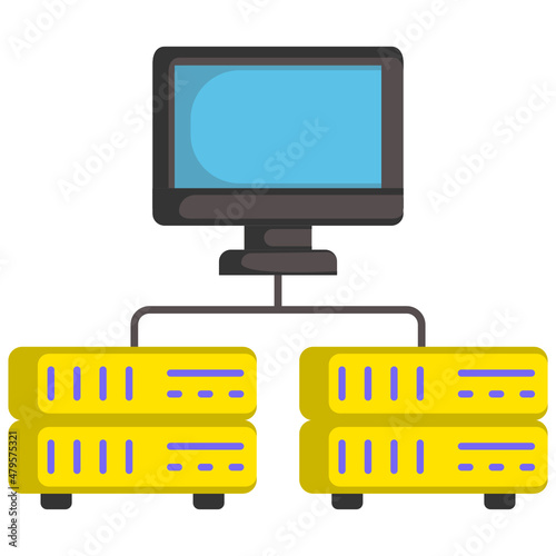 data-processing application software  Concept, high-throughput computing Vector Color Icon Design, Big data Symbol, Business intelligence Sign,Web hosting and Data Center Stock Illustration