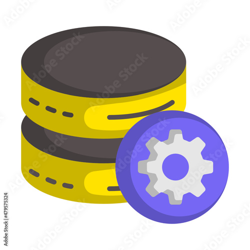 Relational database management system Concept, Datafication Vector Color Icon Design, Big data Symbol, Business intelligence Sign,Web hosting and Data Center Stock Illustration