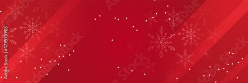Winter Dark red Snowflake design template banner © SyahCreation