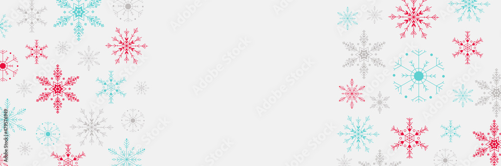 Snowy clear white Snowflake design template banner Snowy clear white Snowflake design template banner
