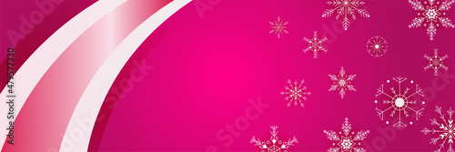 Winter Cool pink Snowflake design template banner