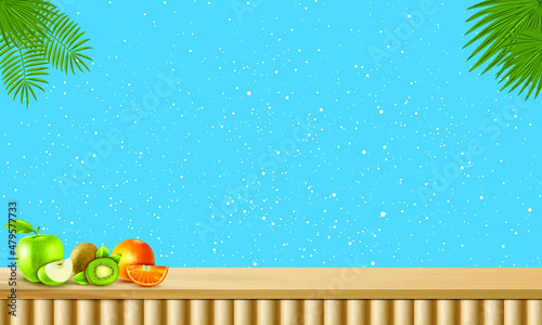 Empty wood table background, Template mock up for display of product