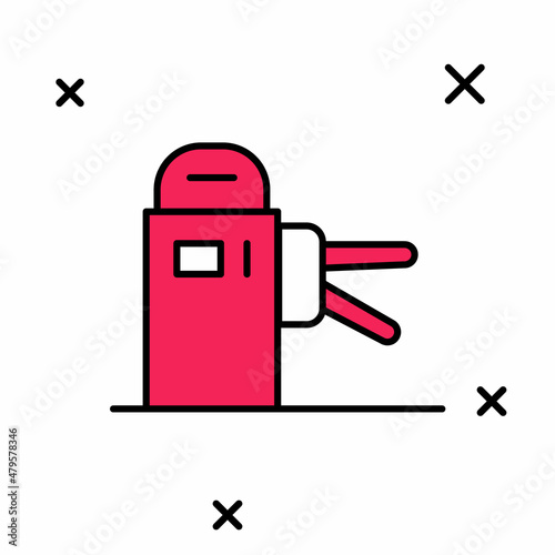 Filled outline Turnstile icon isolated on white background. Vector