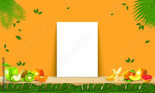 Empty wood table background, Template mock up for display of product