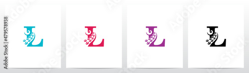 Print op canvas Octopus Tentacles On Letter Logo Design L