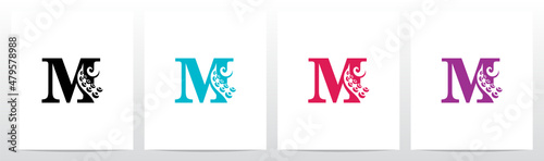 Foto Octopus Tentacles On Letter Logo Design M
