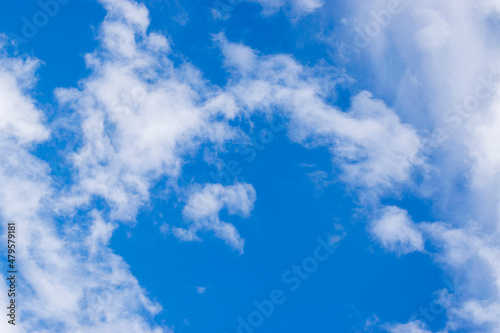 Blue sky with white cloud close up  stock image  Kolkata  Calcuatta  West Bengal  India