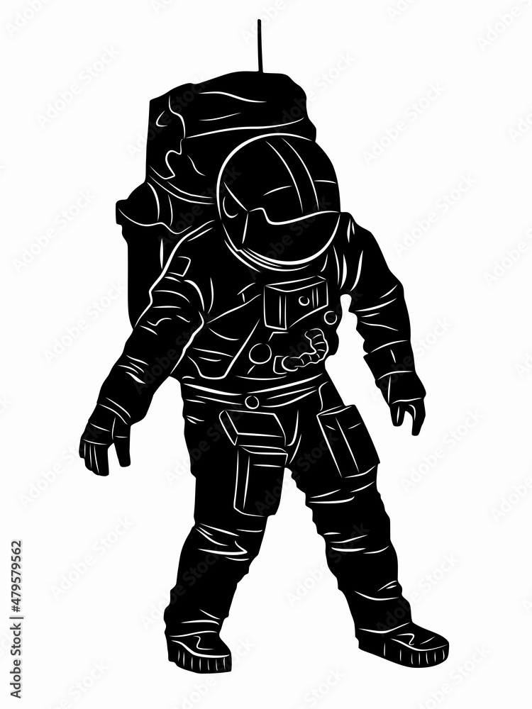 illustration of astronaut, vector drawing