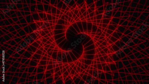 Futuristic surface concept with hexagons. Trendy sci-fi technology background with hexagonal pattern. Spiral animation .3D rendering. 4K