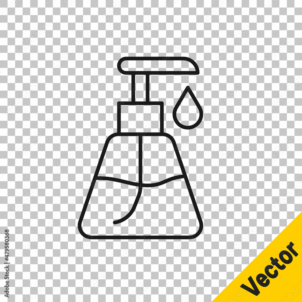 Black line Cream or lotion cosmetic tube icon isolated on transparent background. Body care products for men. Vector
