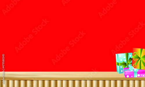 Empty wood table background, Template mock up for display of product