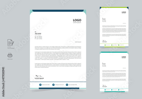 A4 letterhead design template vector