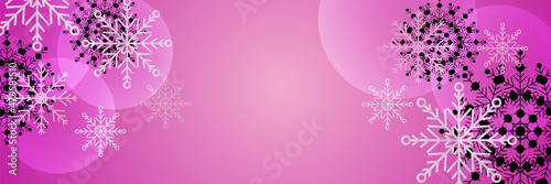 Winter Cool pink Snowflake design template banner © SyahCreation