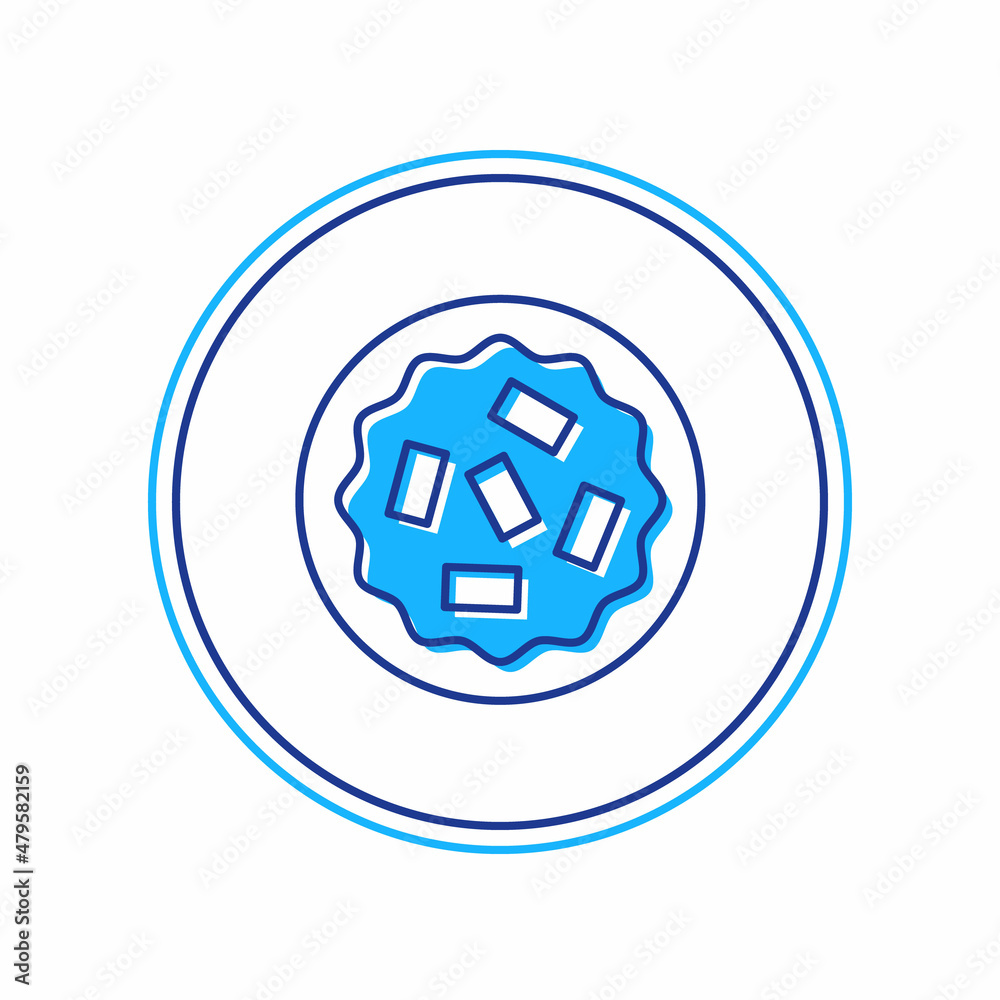 Filled outline Homemade pie icon isolated on white background. Vector