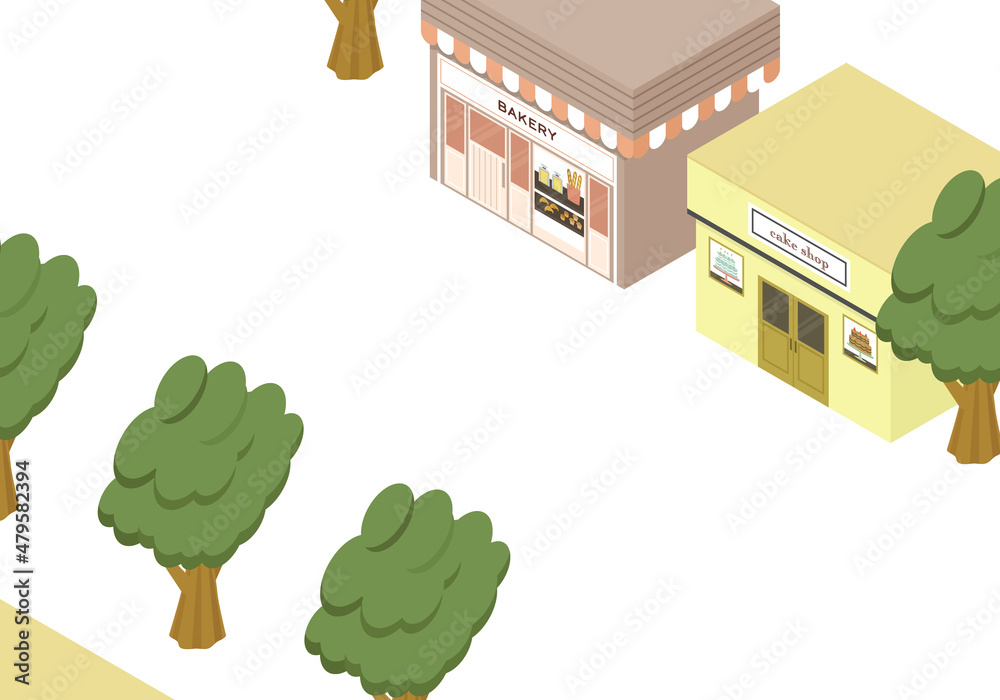 街並みのアイソメイラスト Stock Vector Adobe Stock