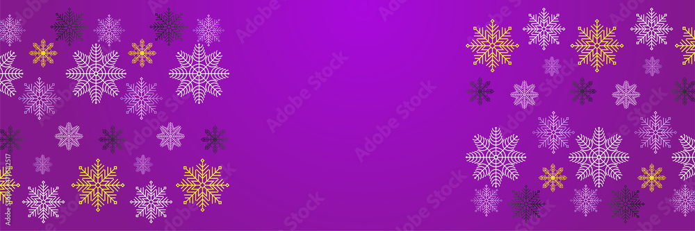 Winter purple Snowflake design template banner Winter purple Snowflake design template banner
